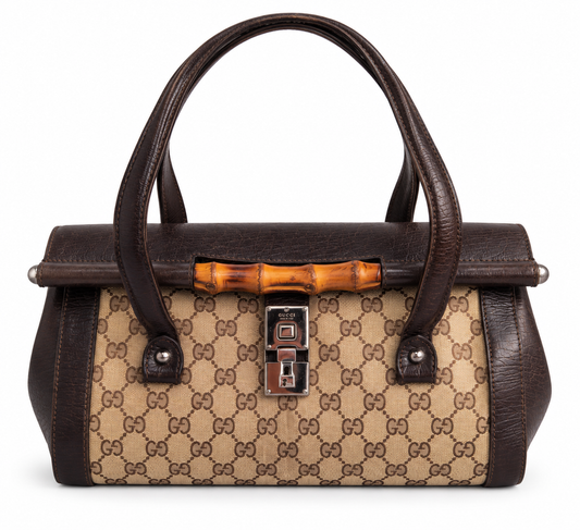 Gucci GG Monogram Bamboo Bullet Handbag