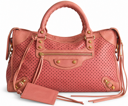 Balenciaga Pink Meshed Leather City Bag SC:5782
