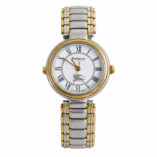 Burberry Two Tone 32471 Metal Strap Watch