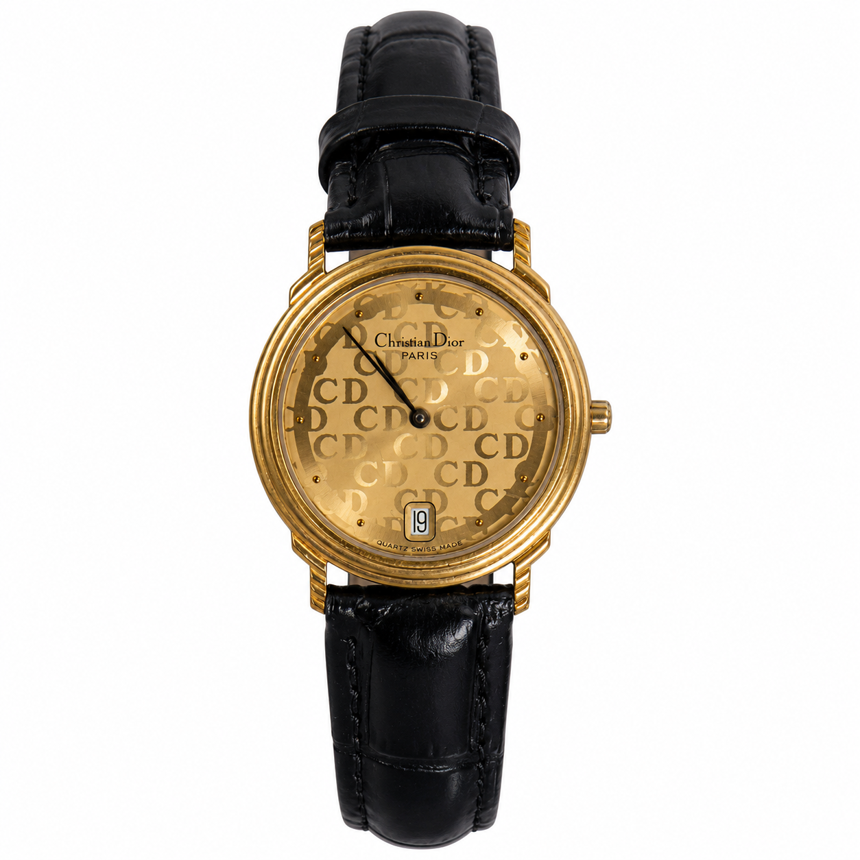 Christian Dior 45.122.2 Gold Croc Strap Watch