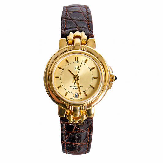 Givenchy Chenonceaux Model Brown Leather Strap Watch
